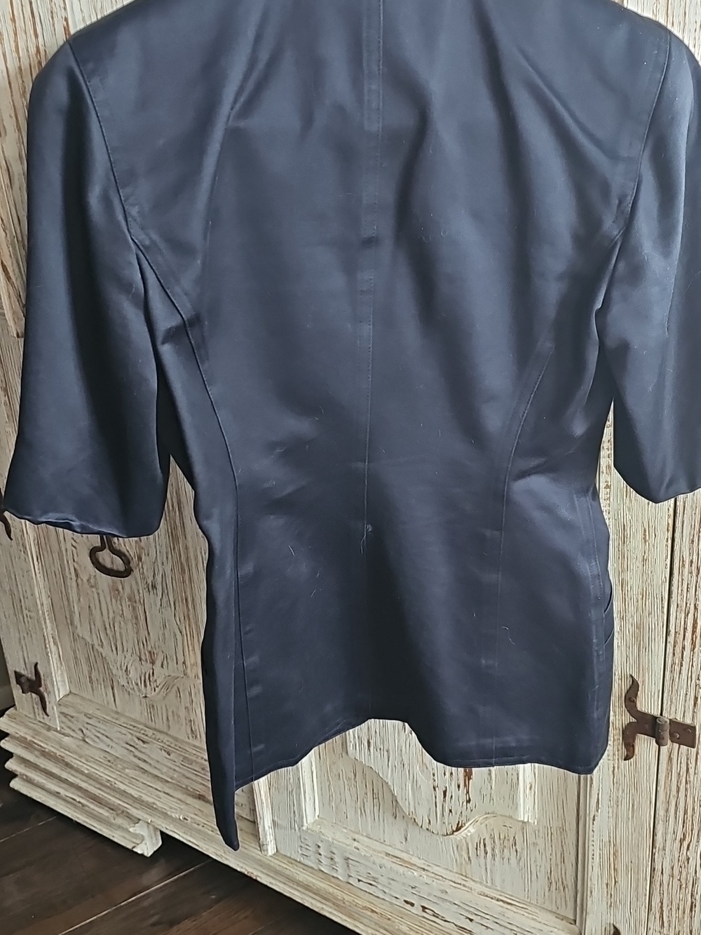 VINTAGE Escada Navy Short-Sleeve Structured Blazer - Size 36 - Picture 6 of 7